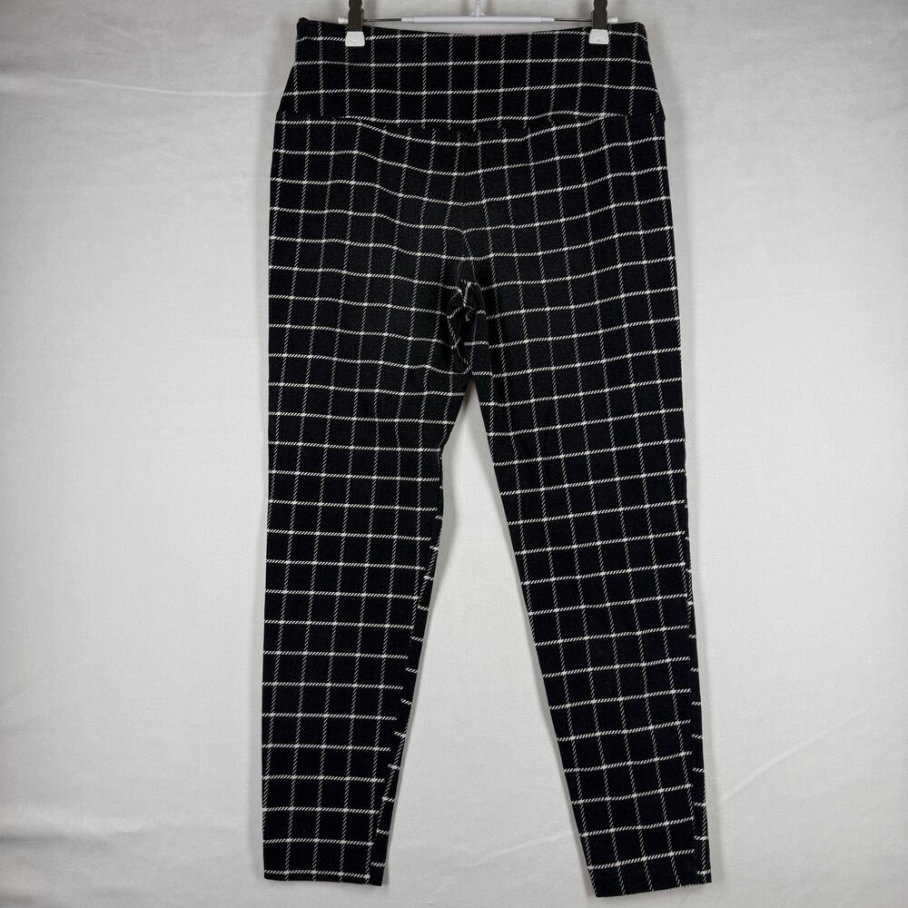 Intro Love the Fit Women Petite L Black Windowpane Tummy Control Leggings